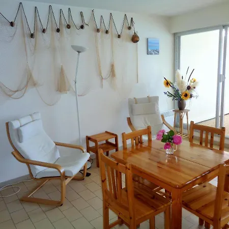 Studio 2 Pers, Pkg Prive, Double Terrasse 1ere Ligne Mer דירה *